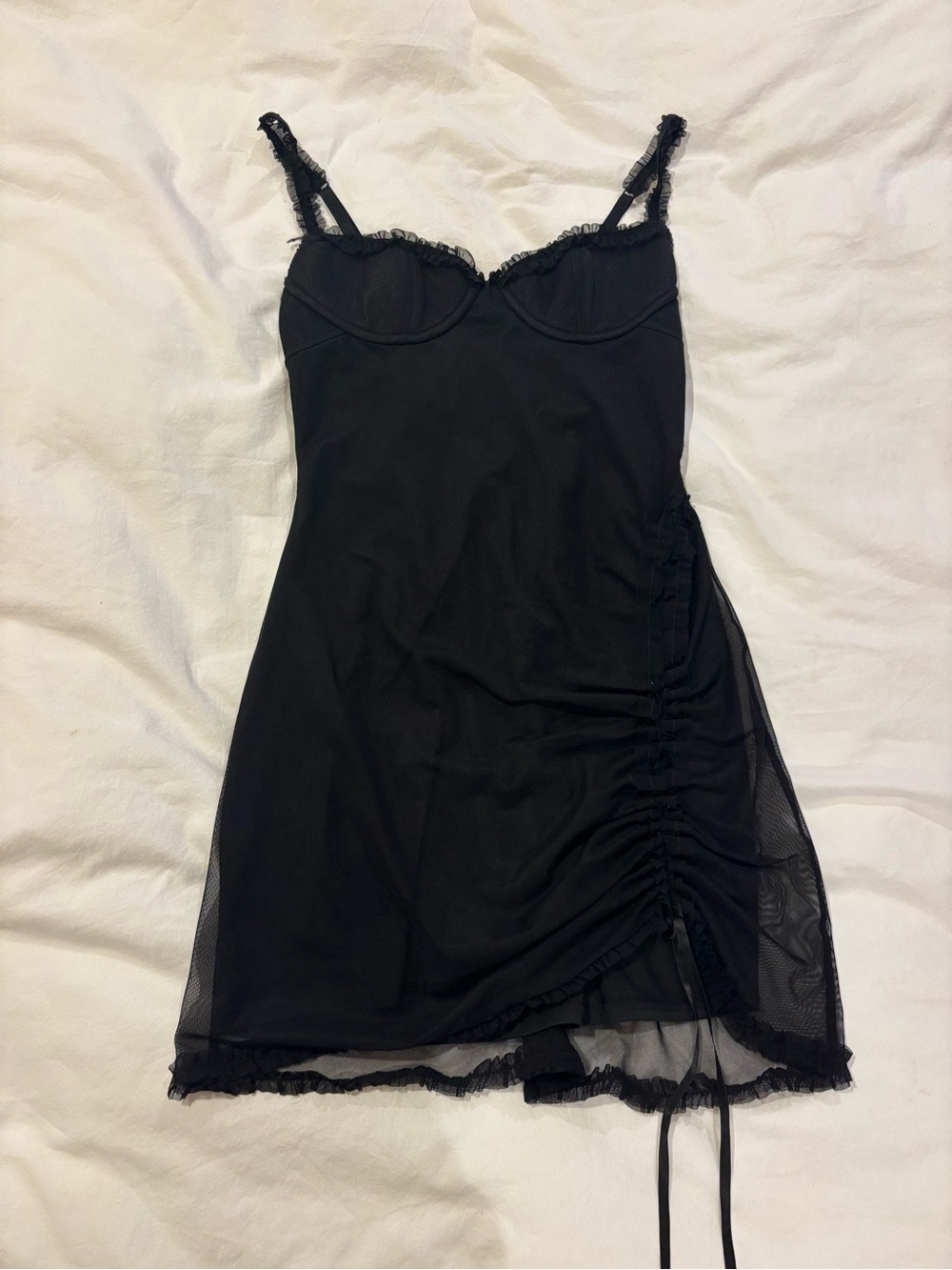 I.AM.GIA Black Lace-Trim Slip Dress
